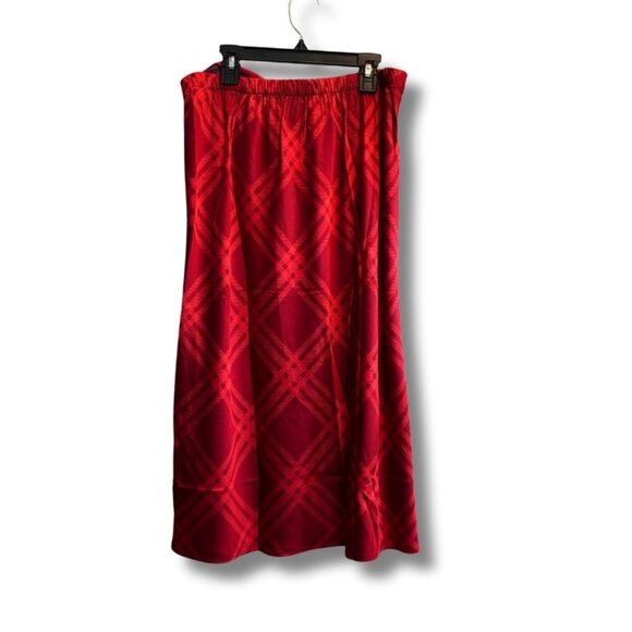 NWT J. Crew Slip Straight Midi Skirt Red Plaid Crimson Medium - Picture 3 of 4